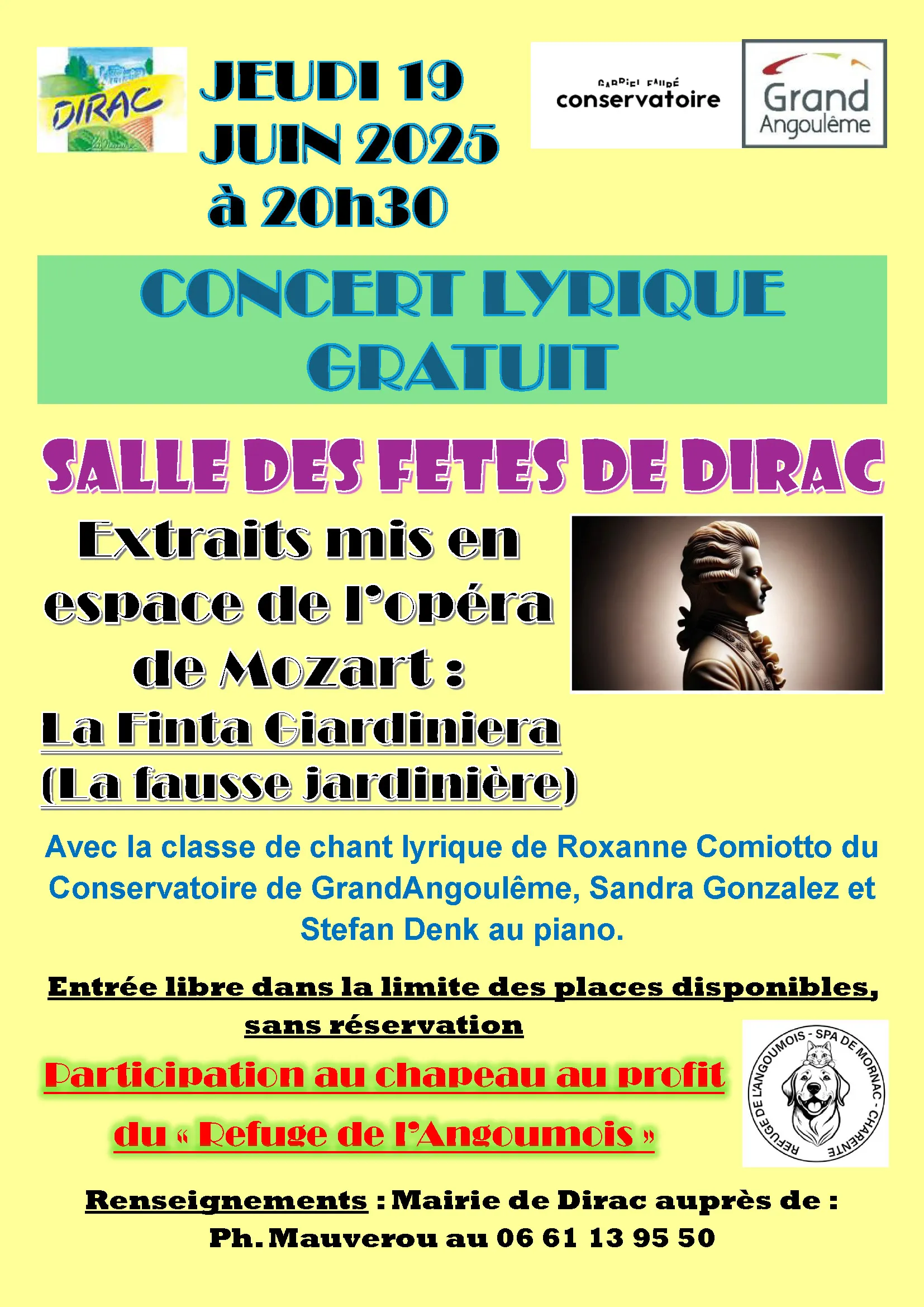 concert lyrique - salle des fêtes - Dirac