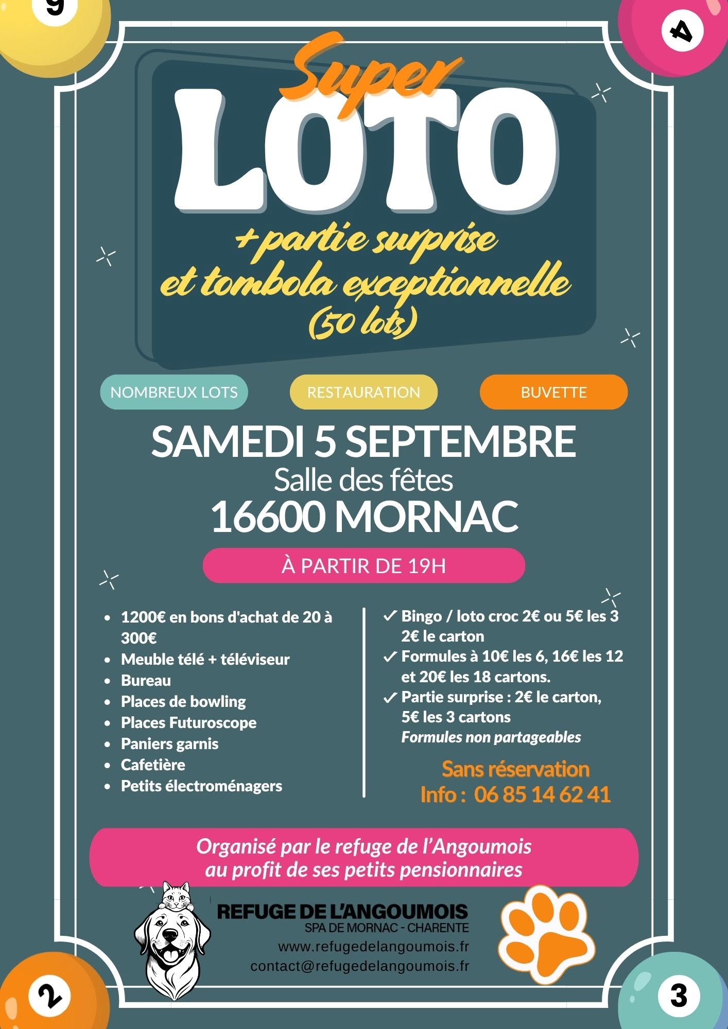 loto du refuge de l'angoumois